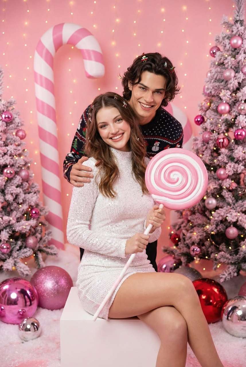 Candy Cane Couple Photo