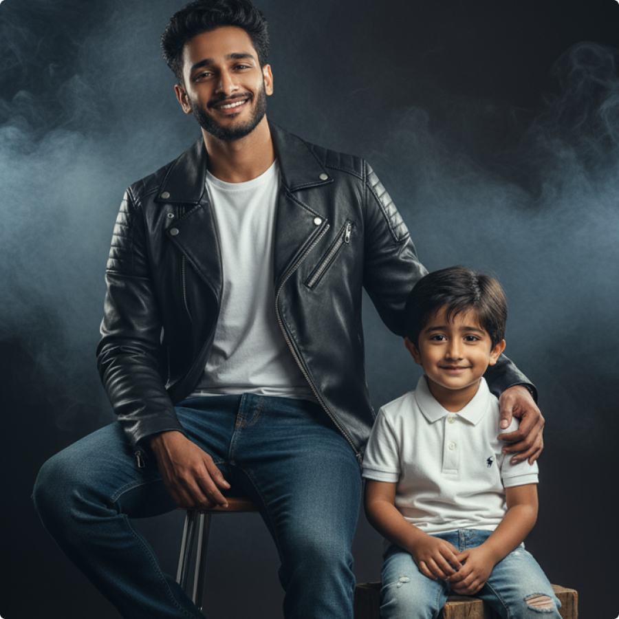 Gemini father and son photo prompts