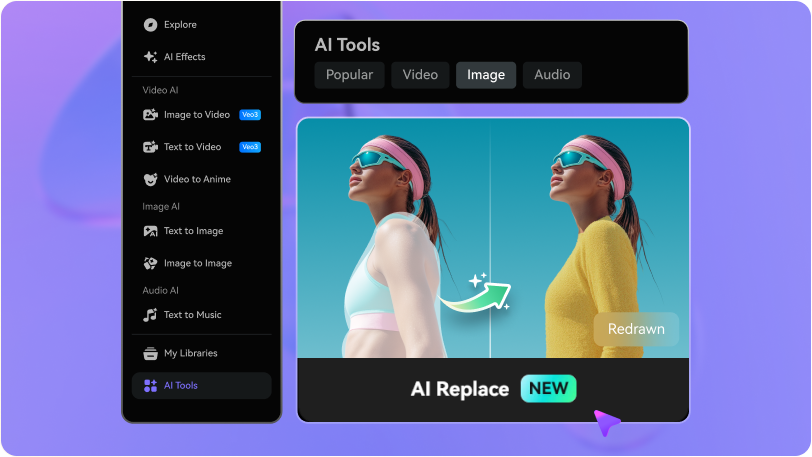 step1 visit media.io for AI photo replacer