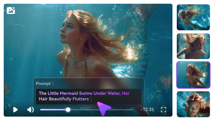 ai text to mermaid video and image generation